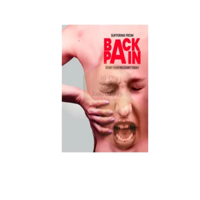 Creative illustration showing back pain and spine health awareness for clinic and medical websites