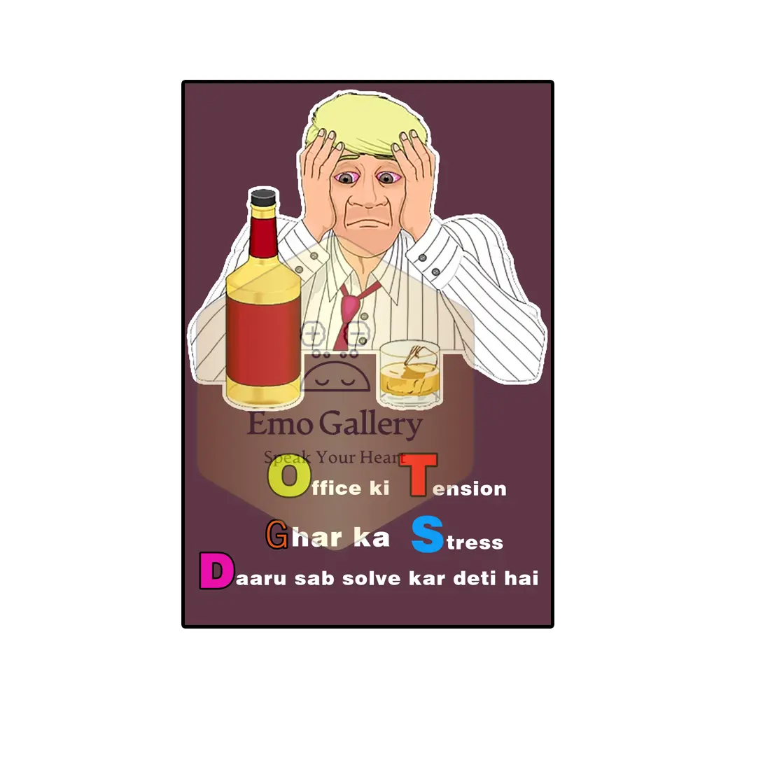 Drink Away Stress β Humorous Alcohol Poster for Work, Home & Party Self-Adhesive Waterproof, Oil Proof, Humorous alcohol poster with the quote βDrink Away Stressβ for office, home, and party rooms, self-adhesive, waterproof, and oilproof wall art, perfect for bars, lounges, man caves, and home offices.