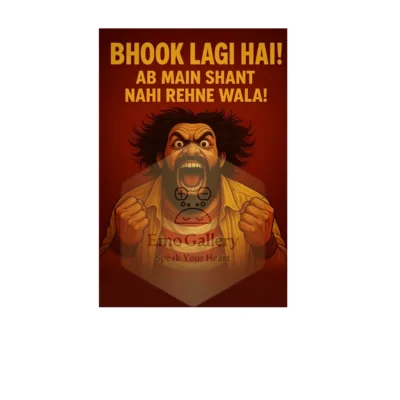 Hungry Mood Funny Hindi Poster | “Bhookh Lagi Hai” Cafe & Restaurant Wall Art