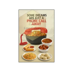 Modern Chinese cuisine wall poster featuring stylish illustrations of popular Asian dishes, designed for cafe, restaurant, and food zone decoration.