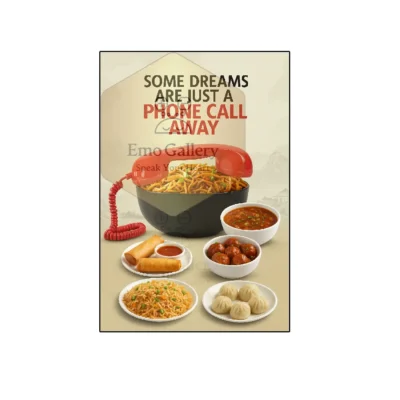 Modern Chinese cuisine wall poster featuring stylish illustrations of popular Asian dishes, designed for cafe, restaurant, and food zone decoration.