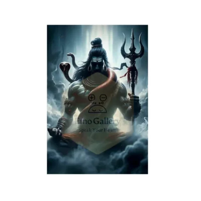 Shiv Shankar meditating in serene Himalayan surroundings, symbolizing divine calm, spiritual energy, and devotion wall poster