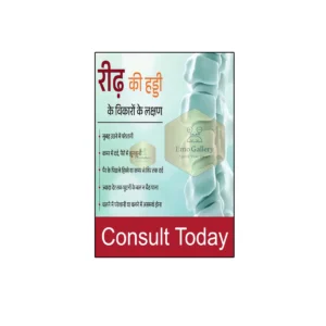 Hindi poster explaining spine structure and spine care for health awareness