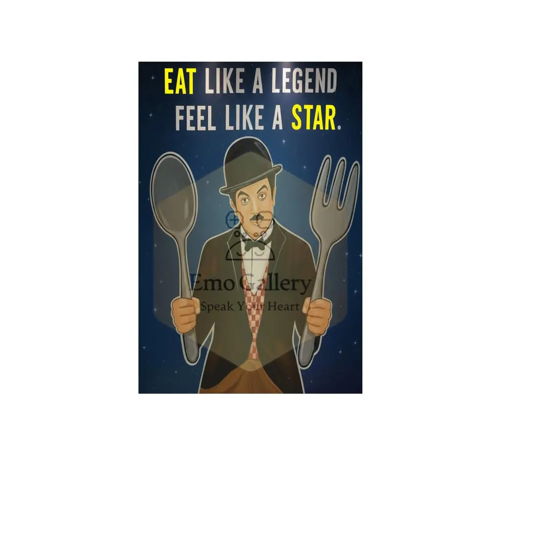 Eat Like a Legend Feel Like a Star ,Vintage Comedy Chef Poster for Kitchen Decor, charlie chaplin Vintage Character Poster, Funny Kitchen Wall Art Self adhesive Eat Like a Legend Feel Like a Star ,Vintage Comedy Chef Poster for Kitchen Decor, charlie chaplin Vintage Character Poster, Funny Kitchen Wall Art Self adhesive