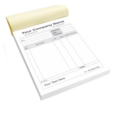 Emo Gallery custom bill book A4 size 21.0 cm x 29.7 cm paper with personalized business details
