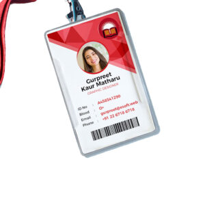 Emo Gallery premium PVC ID card with 0.8 mm thickness, semi-gloss finish, standard 8.5 × 5.4 cm size