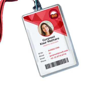 Emo Gallery premium PVC ID card with 0.8 mm thickness, semi-gloss finish, standard 8.5 × 5.4 cm size