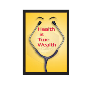 Health is True Wealth Wall Frame – Motivational Quote Decor for Home and Office"