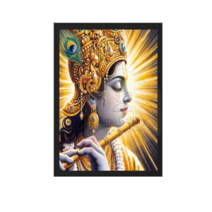 Glowing Peace Krishna Happiness Wall Frame Spiritual Home Decor