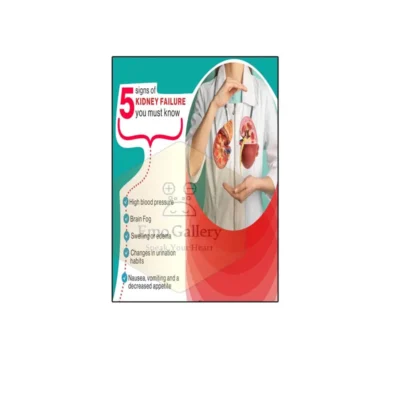 5 Signs of Kidney Failure Self Adhesive Poster with medical symptoms and health awareness information