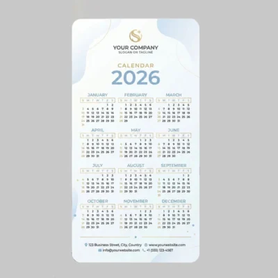 Premium Business Pocket Calendar – 250gsm Glossy Laminated Design