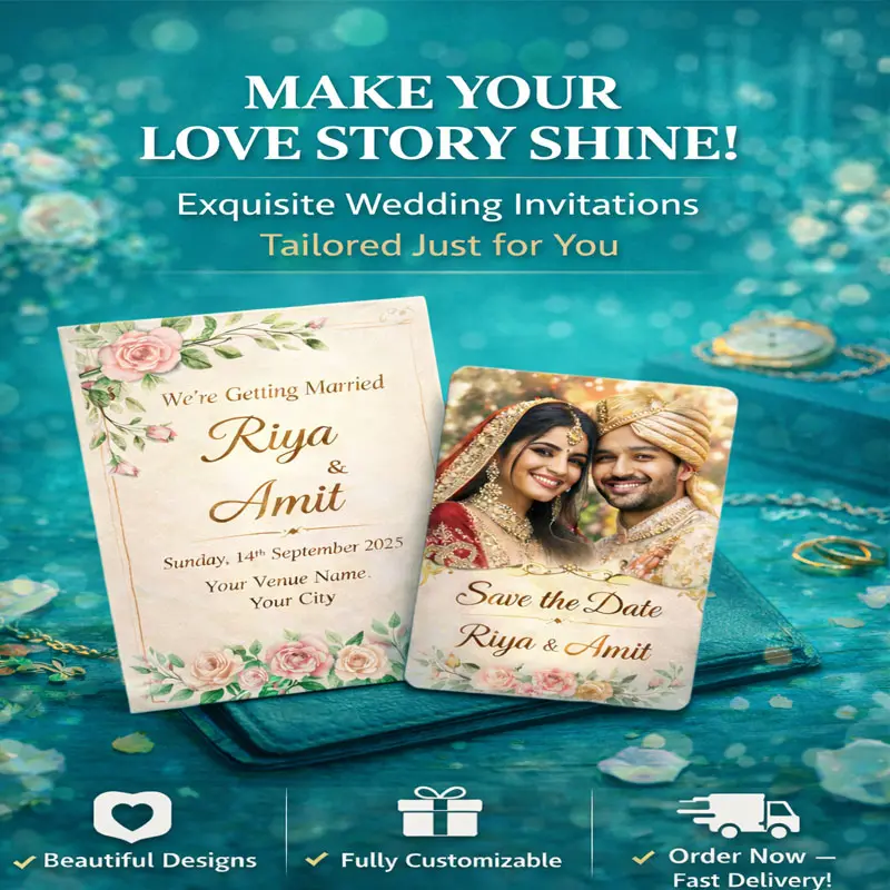 emo gallery wedding invitation card design.