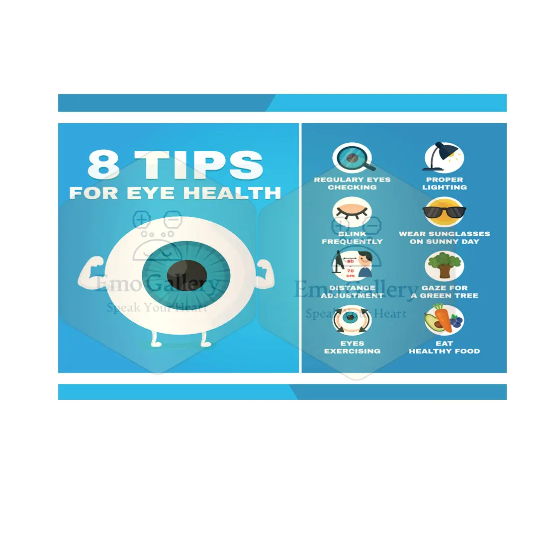 8 Tips Eye Health Poster for Clinics 8 Tips Eye Health Poster for Clinics