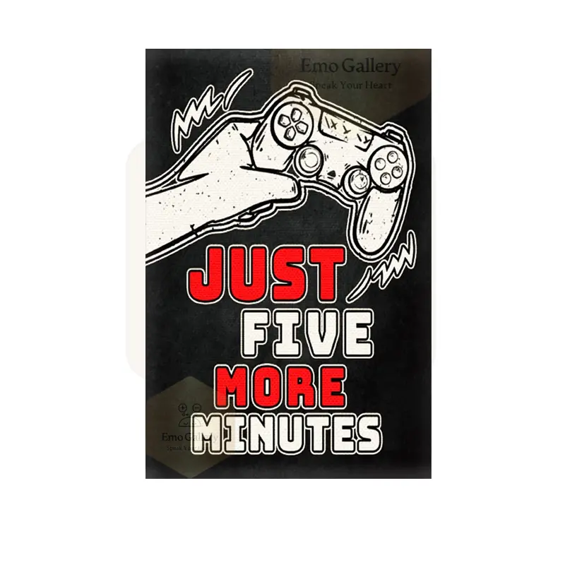 Just Five More Minutes Gaming Poster – Funny Gamer Room Wall Art Decor just five more minutes gaming poster gamer room neon setup funny gaming wall decor