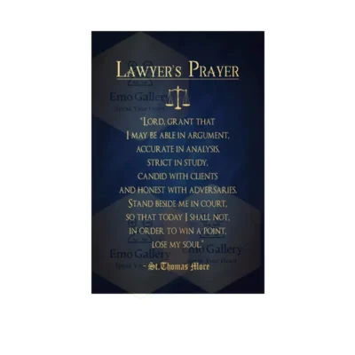 Lawyers Prayer Poster | Inspirational Legal Office Wall Decor & Justice Scales Art