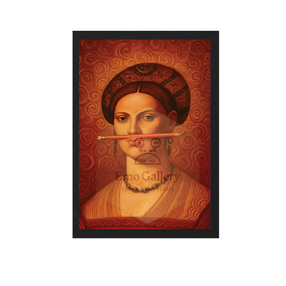 Vintage Woman With Pencil Portrait Wall Art Frame Creative Vintage Woman Portrait Wall Art Frame