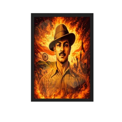 Bhagat Singh Wall Frame | Inspirational Freedom Fighter Poster