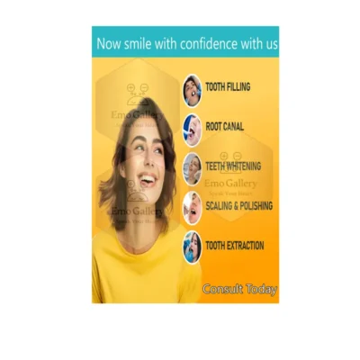 Dental Clinic Poster – Smile with Confidence Wall Art for Dentist & Clinic