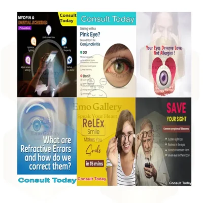 Eye Clinic Posters Pack of 6 | Vision Care Awareness Wall Posters