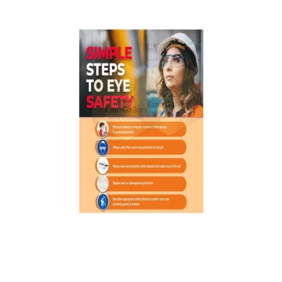eye safety poster showing simple steps for workplace eye protection and safety awareness