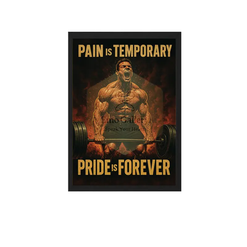 Pain is Temporary Pride is Forever Gym Frame (18x12 Inch) – Bodybuilding Motivation Wall Art Buy Gym Wall Frames Online | Fitness Motivation Frames & Bodybuilding Wall Art India | Waterproof Poster @ ₹120 | Emo Gallery