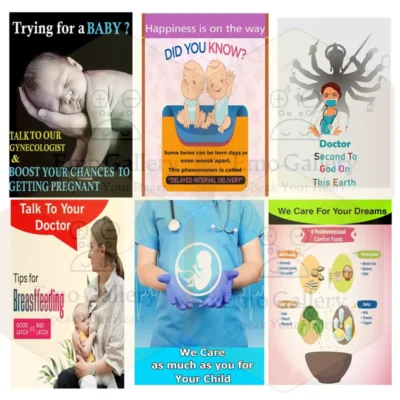 Gynecologist clinic wall posters pack of 6 medical wall art for women health clinic decoration