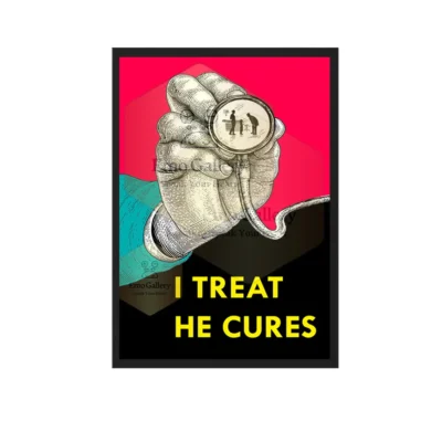 Home Doctor motivational frame with quote “Follow the movements you make, forget the pain” for clinic and medical office wall decor