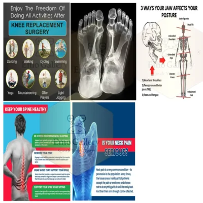 Home Physiotherapy posters pack of 5 for clinic health awareness and physiotherapy education