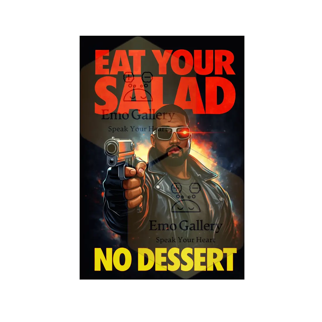 Eat Your Salad No Dessert โ Savage Fitness Motivation Poster Eat Your Salad No Dessert Poster โ Funny Savage Diet Motivation Wall Art