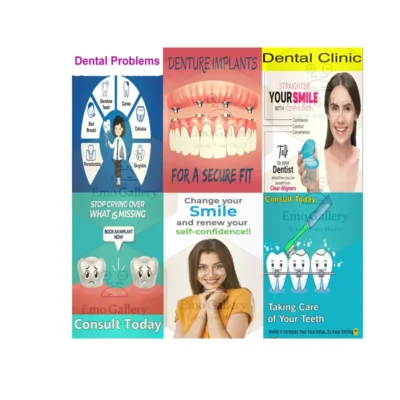 Dental Care Poster Pack of 6 for clinic wall decor and oral hygiene awareness posters