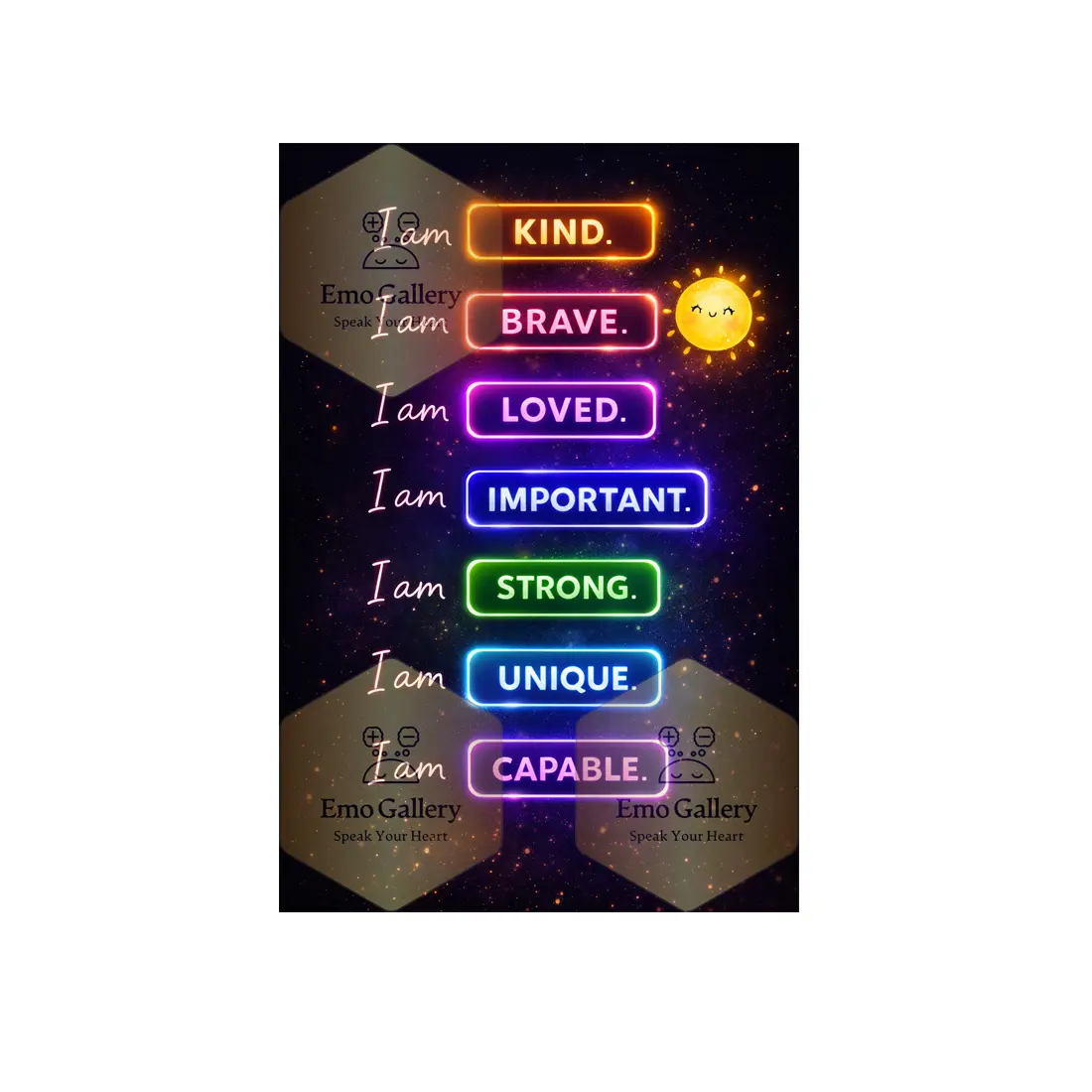 I Am Brave I Am Kind – Positive Affirmation Poster I Am Brave I Am Kind Poster | Kids Positive Affirmation Wall Art