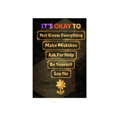 It’s Okay to Not Know Everything Poster – Self Growth & Positive Mindset Wall Poster